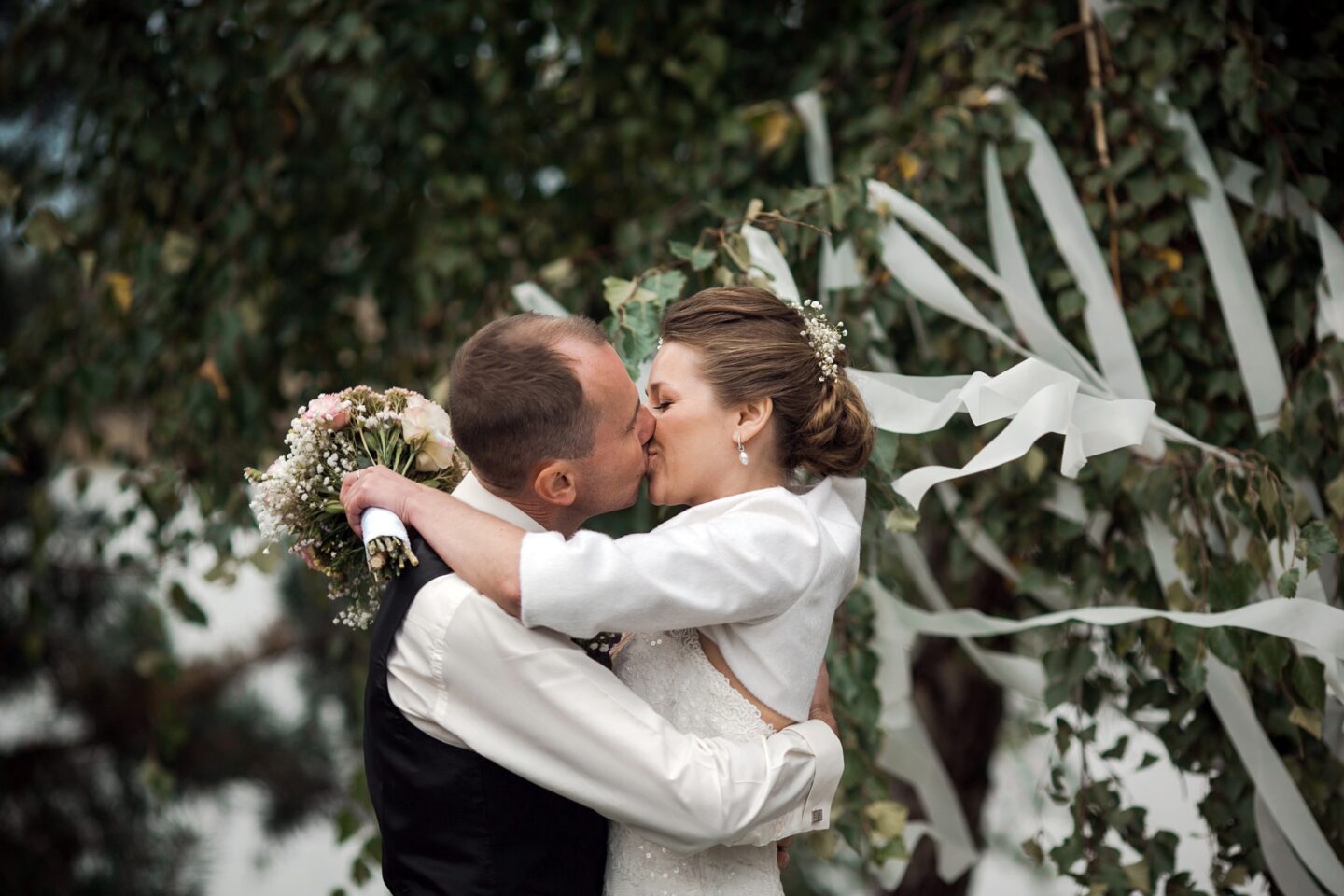 Wedding ceremony at golden hour