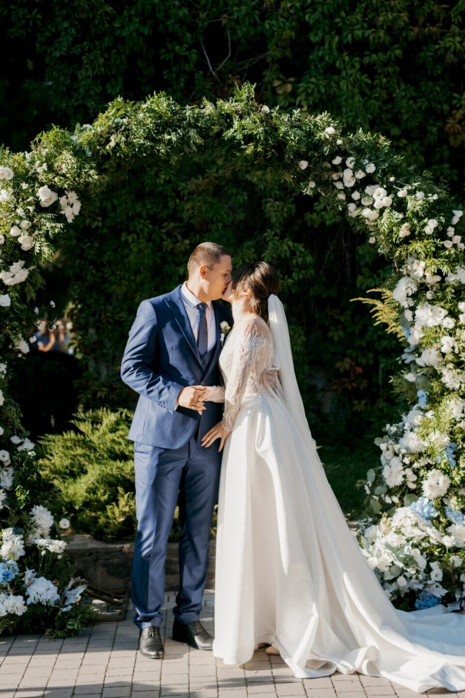 Couple at a garden ceremony