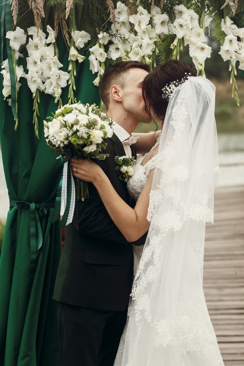 Bride and groom at the altar