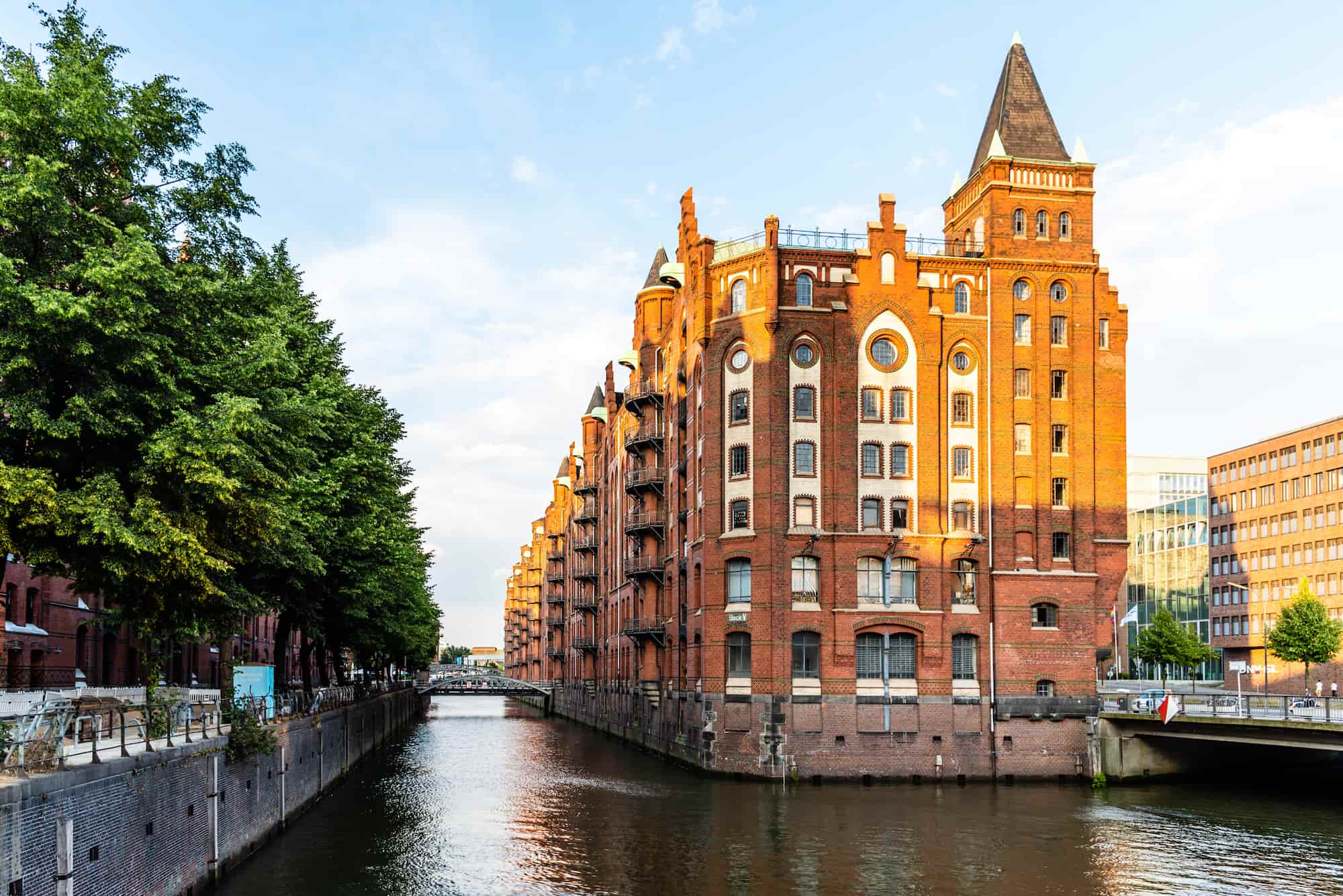 Hamburg port and Speicherstadt warehouse district
